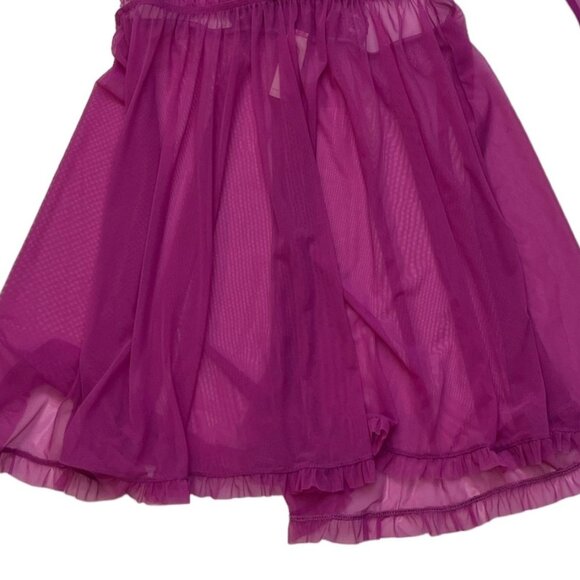 Jessica Simpson Sheer Teddy Bright Pink Lingerie Size Medium - Picture 4 of 11